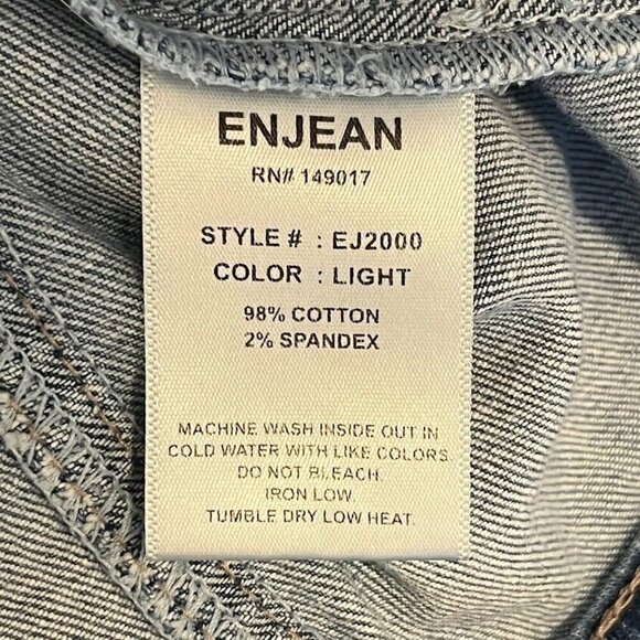 En Jean Distressed Trucker Jean Jacket Y2K School Grunge Retro Durable M - Picture 6 of 6